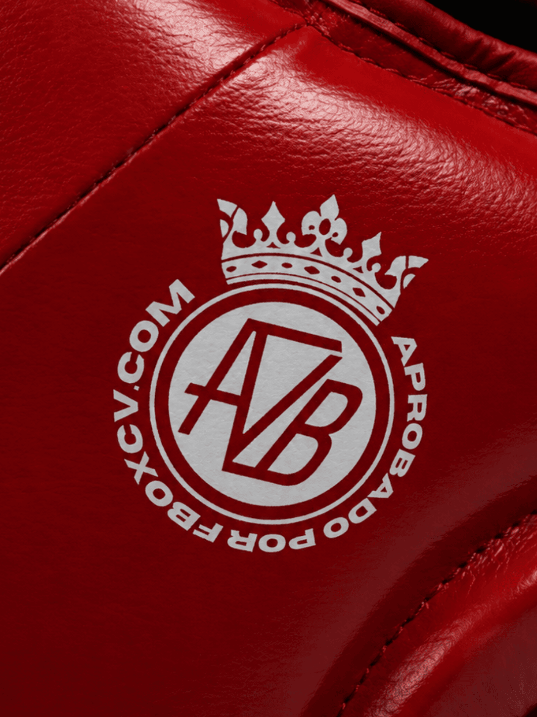 Casco Boxeo Piel Competición Amateur Rojo.