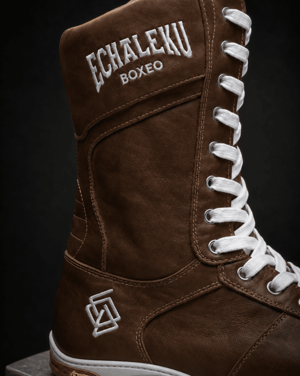 Botas de boxeo - Taupe y blanco