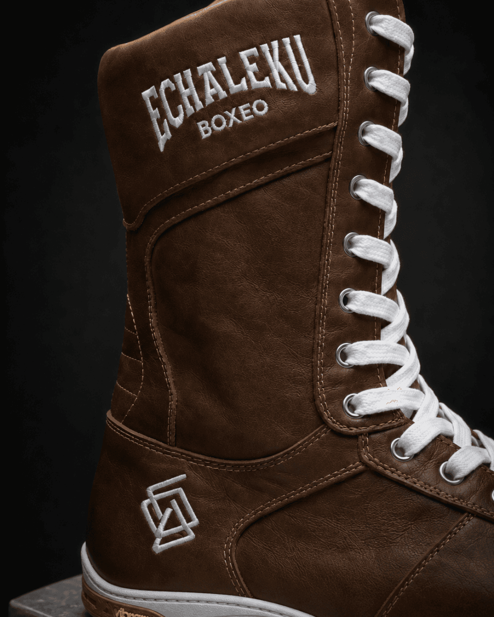 Botas de boxeo - Taupe y blanco