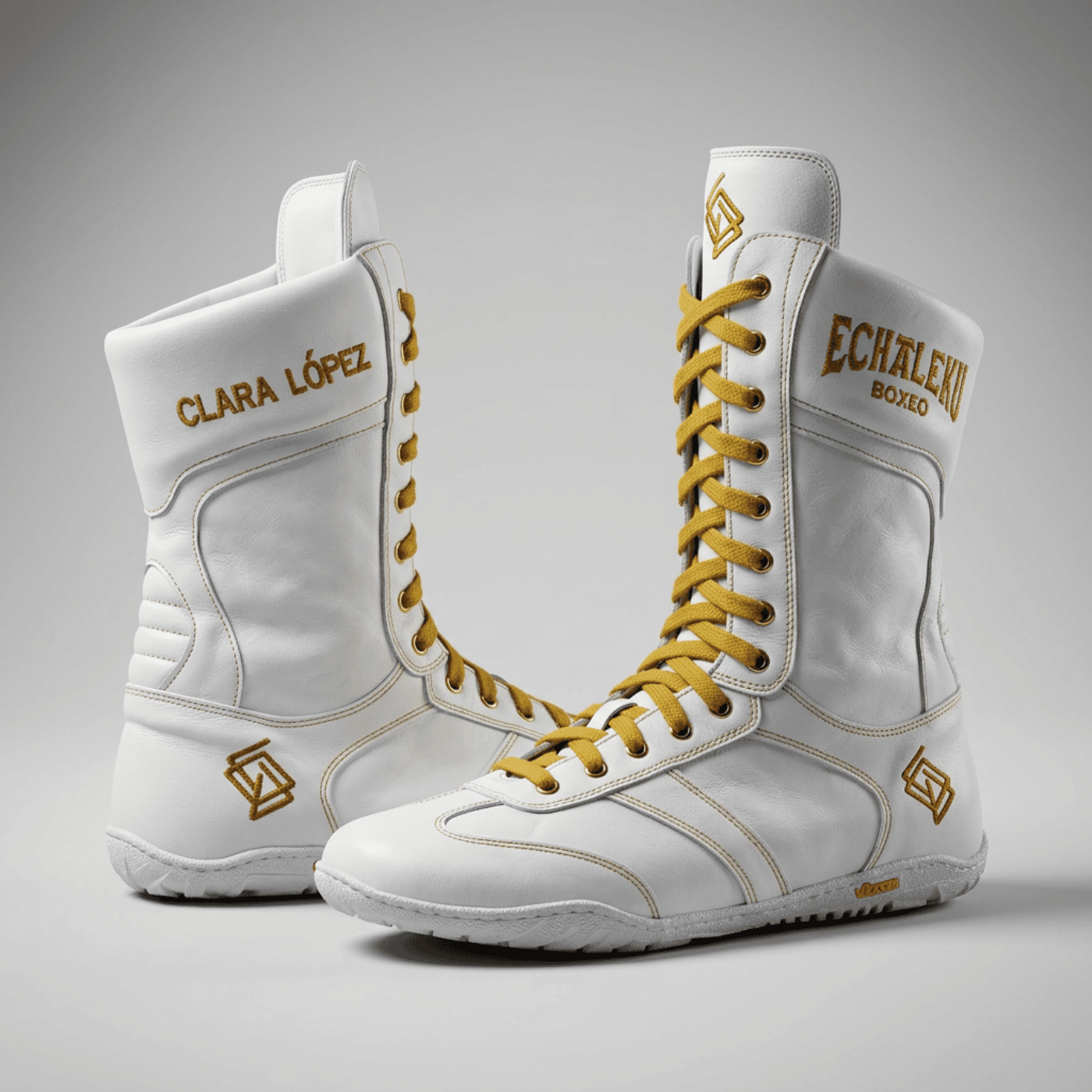 Botas Boxeo UNISEX de piel para entrenamiento y competición "PERSONALIZADAS CON TU NOMBRE BORDADO" - MODELO MERINO