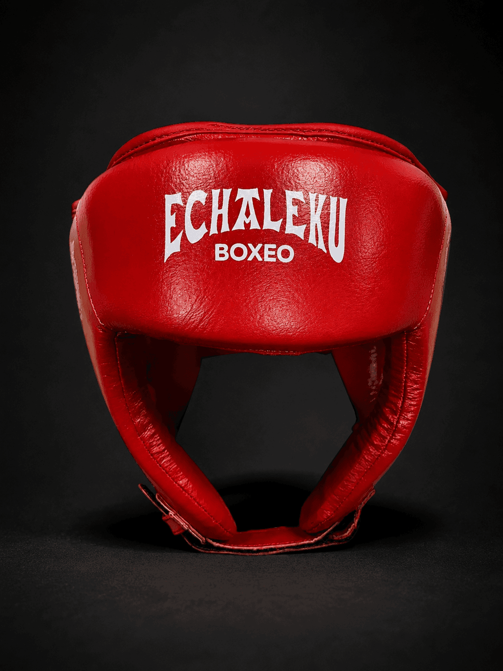 Casco Boxeo Piel Competición Amateur Rojo.