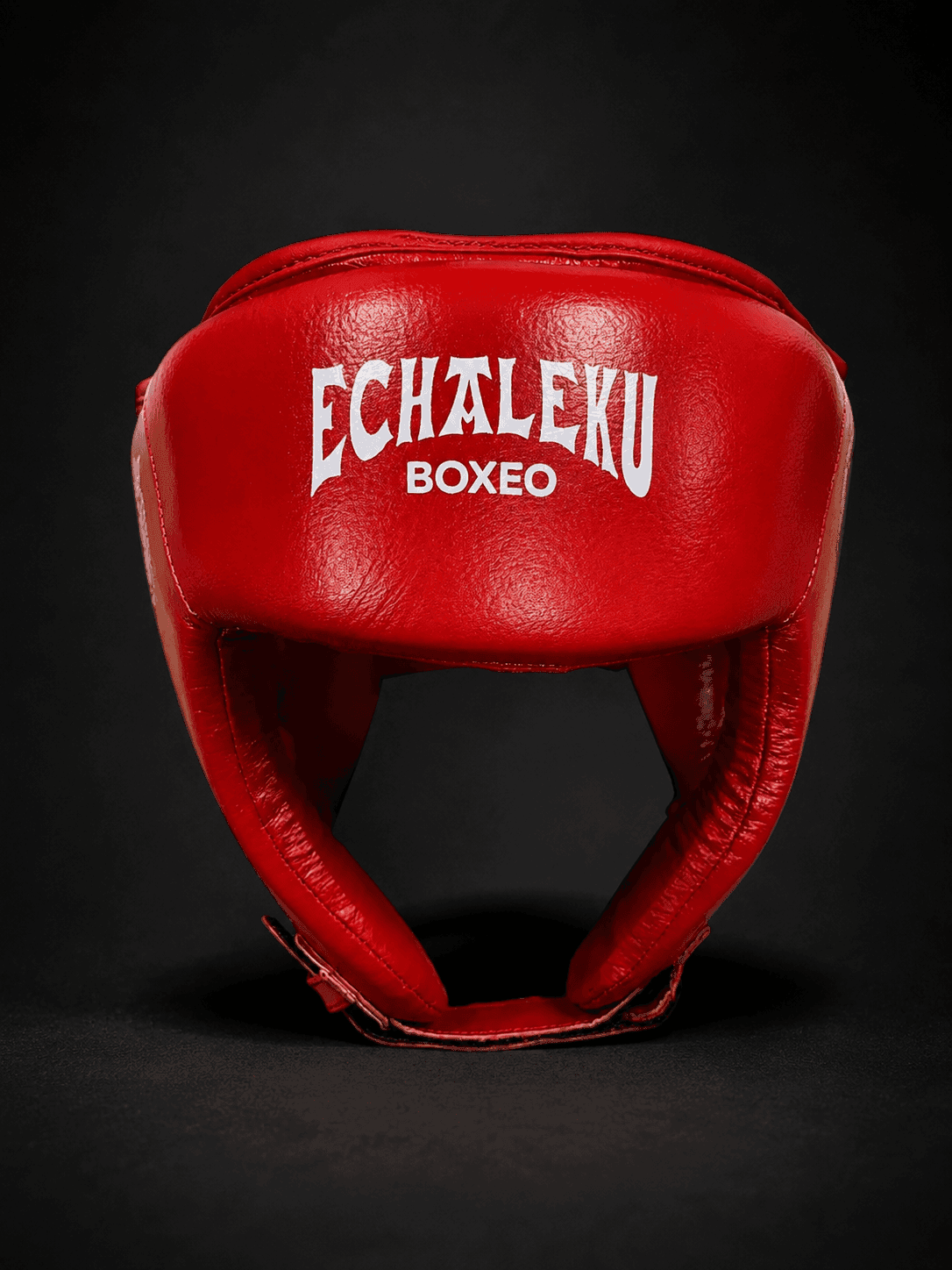 Casco Boxeo Piel Competición Amateur Rojo.