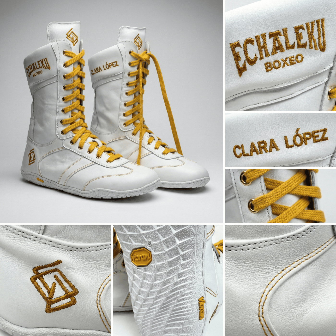 Botas Boxeo UNISEX de piel para entrenamiento y competición "PERSONALIZADAS CON TU NOMBRE BORDADO" - MODELO MERINO