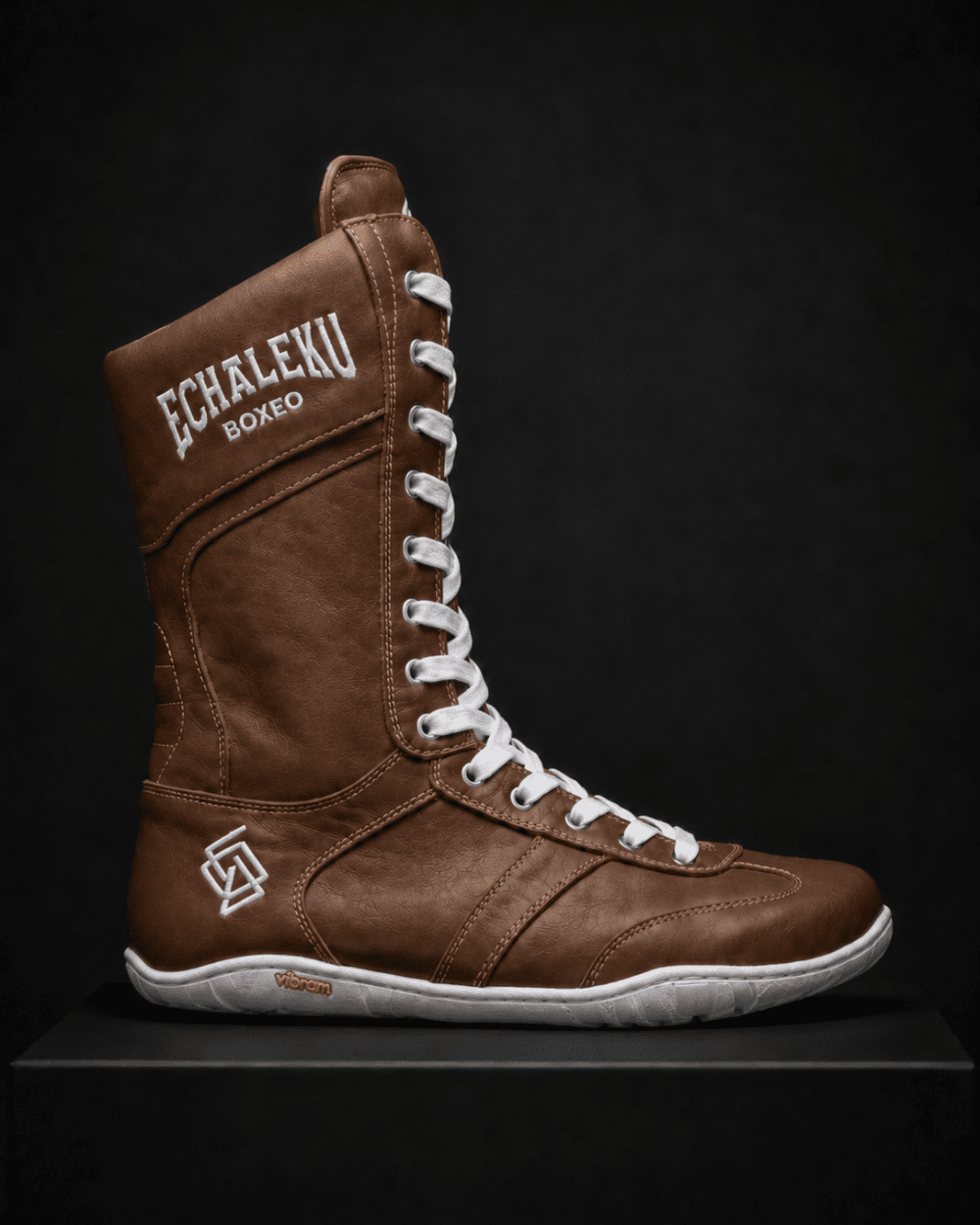 Botas de boxeo - Taupe y blanco