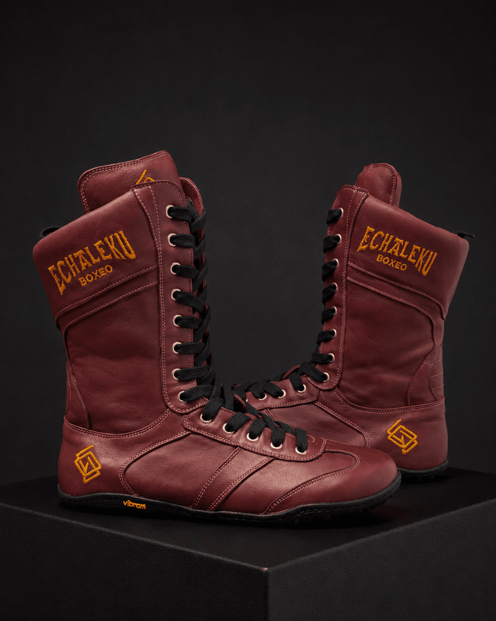 Botas de boxeo - Burdeos y negro
