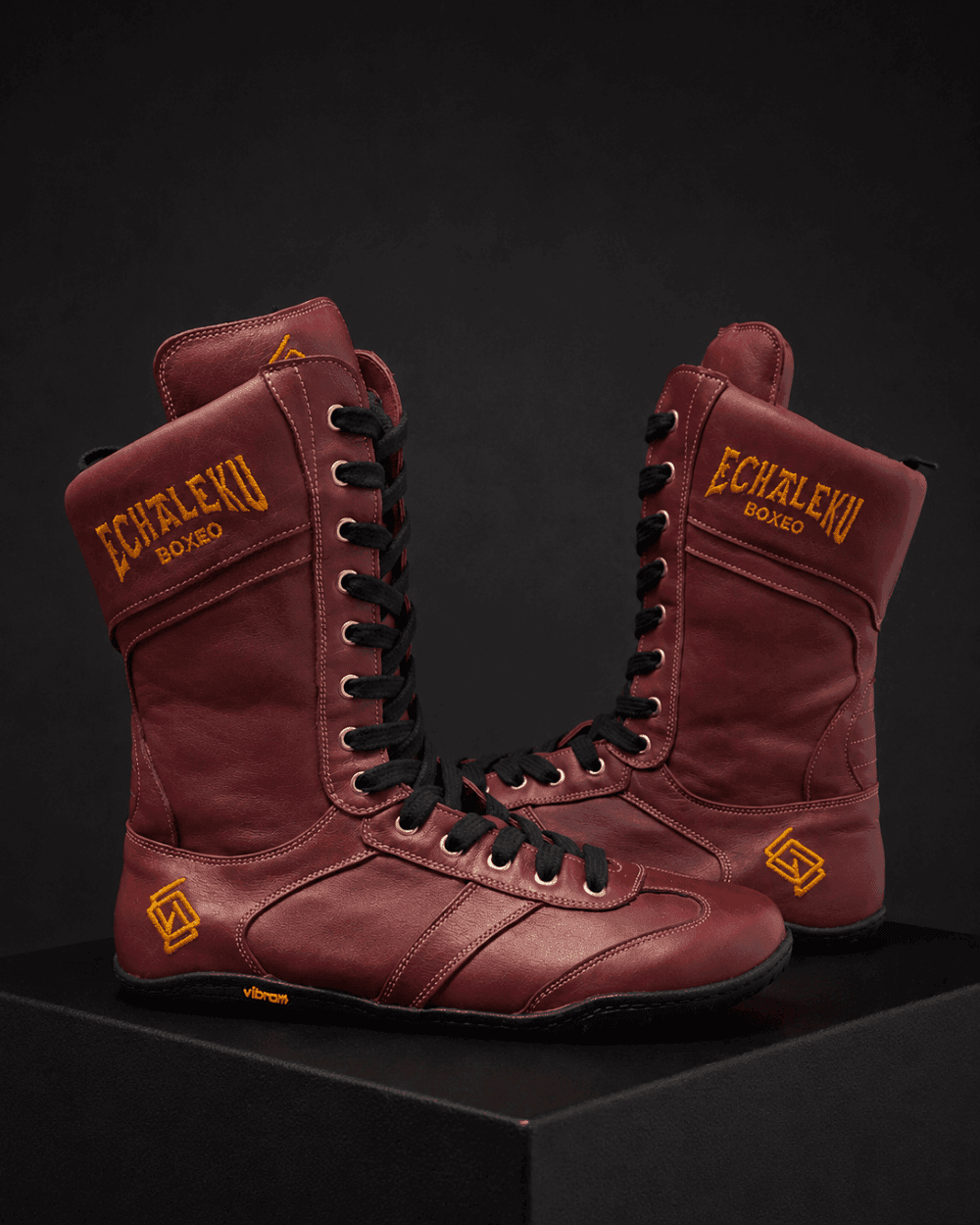 Botas de boxeo - Burdeos y negro