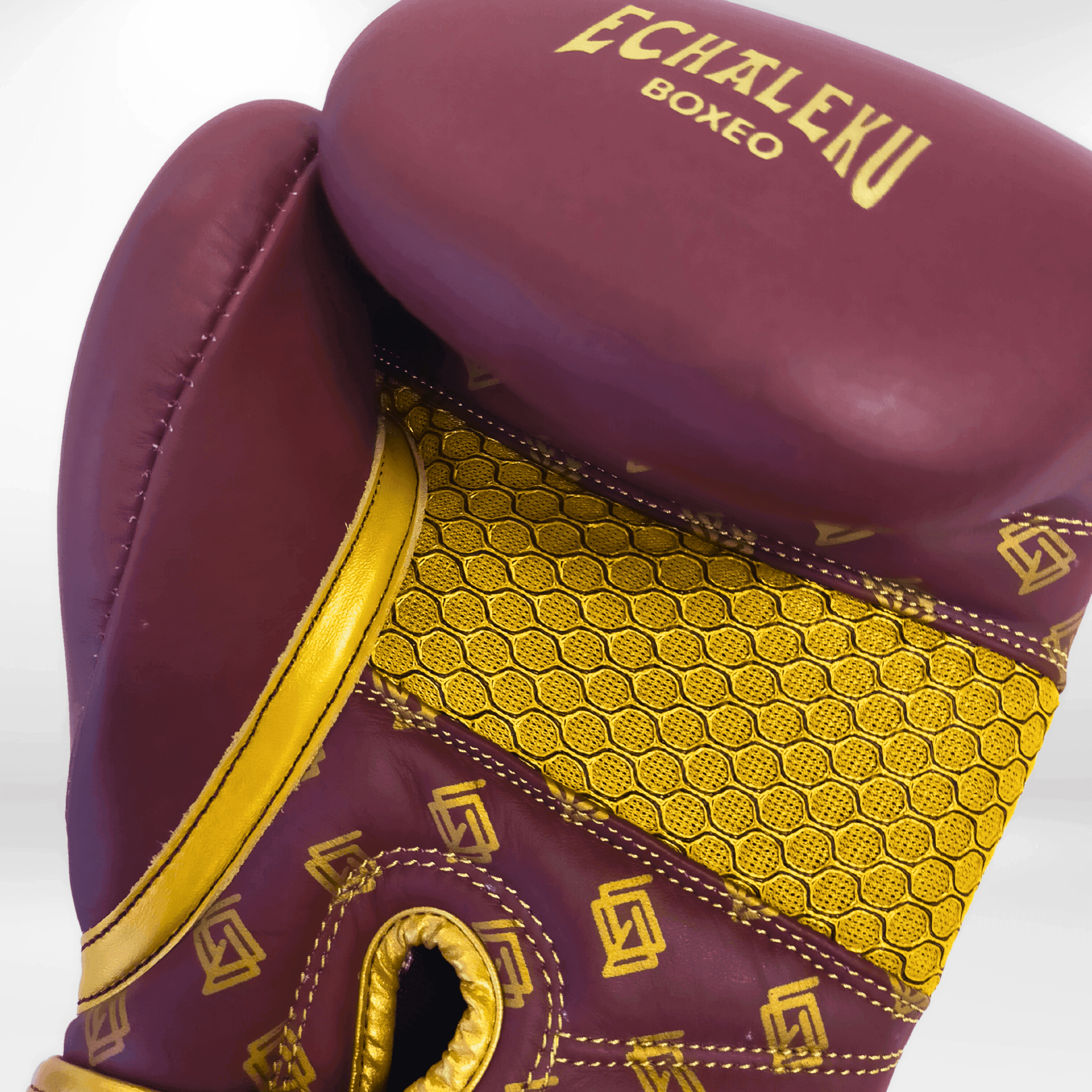 Handmix. GUANTES PREMIUM ENTRENAMIENTO BOXEO AMATEUR: Burdeos/Verde Militar + Dorado (V4.0) - Echaleku Boxeo