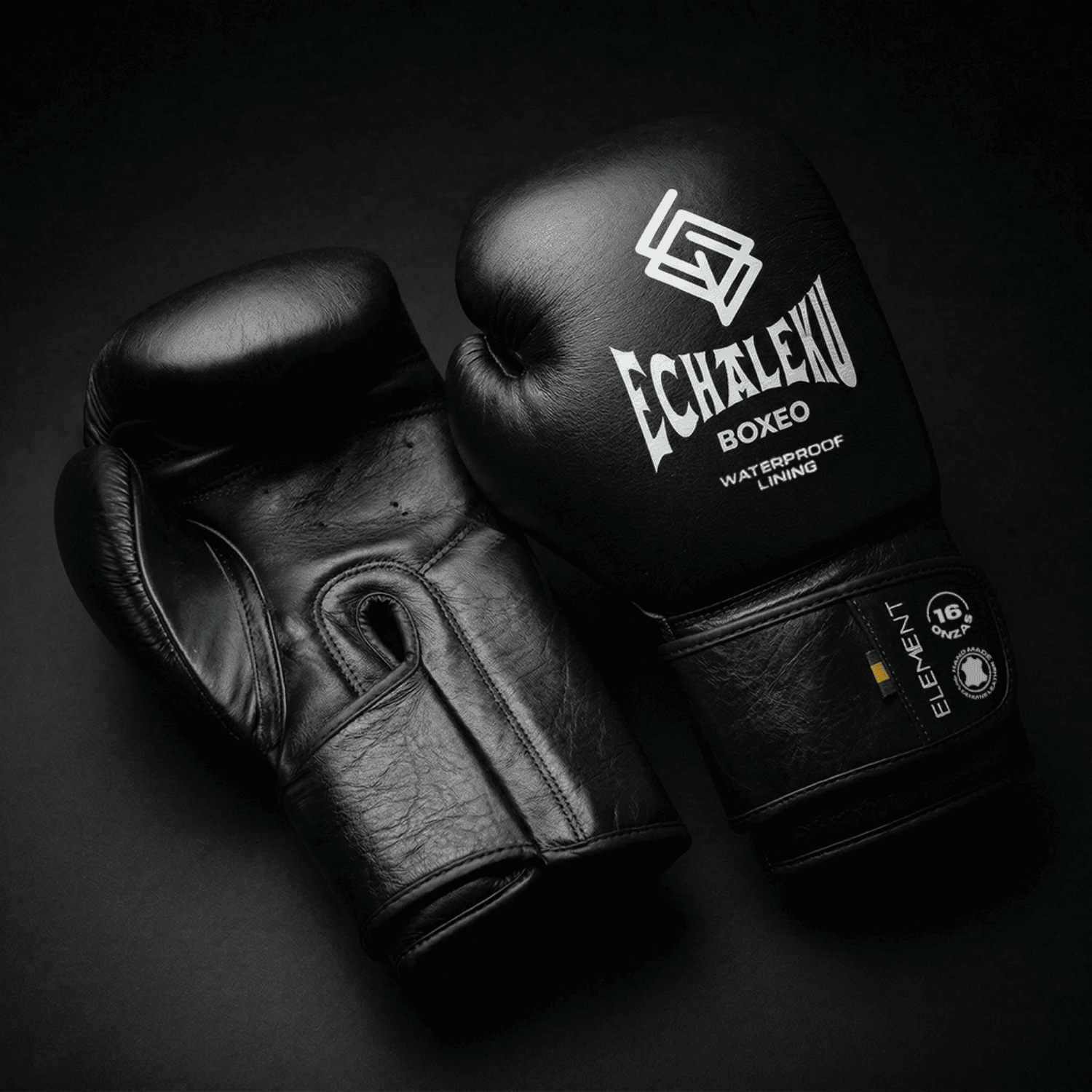 GUANTES DE BOXEO ELEMENT EN PIEL Y FORRO 100% WATERPROOF: Negro y Plateado
