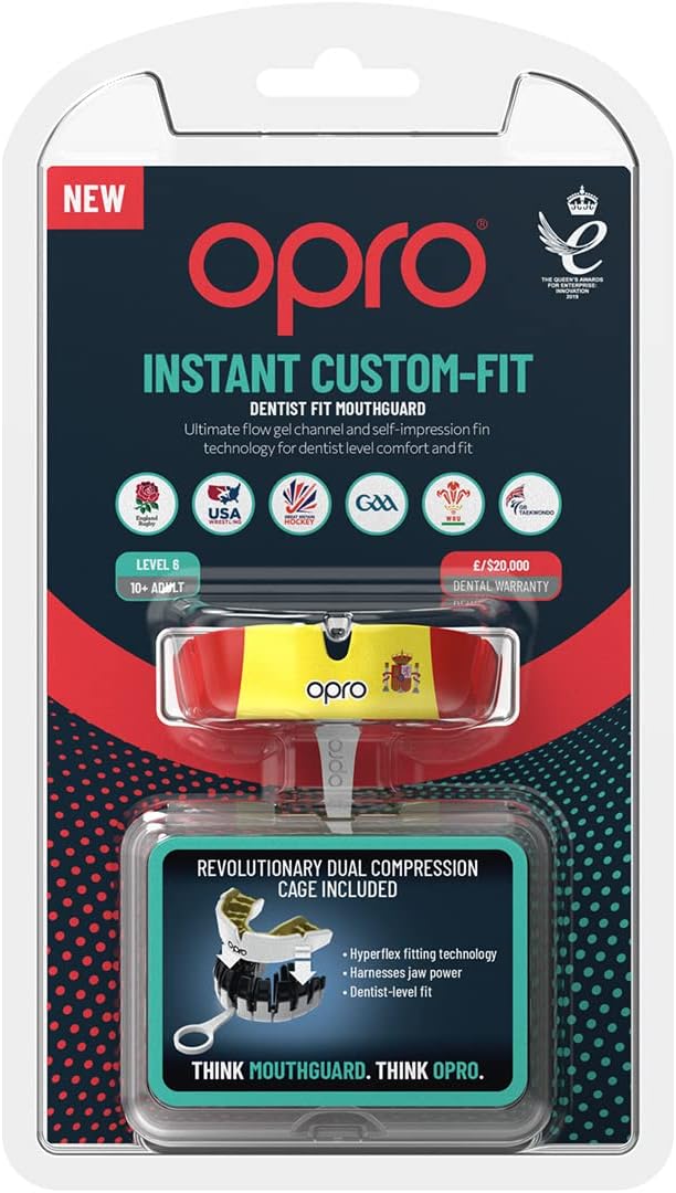 Protector bucal  boxeo marca Opro. Ajuste Instantáneo y Personalizado para adultos y niños