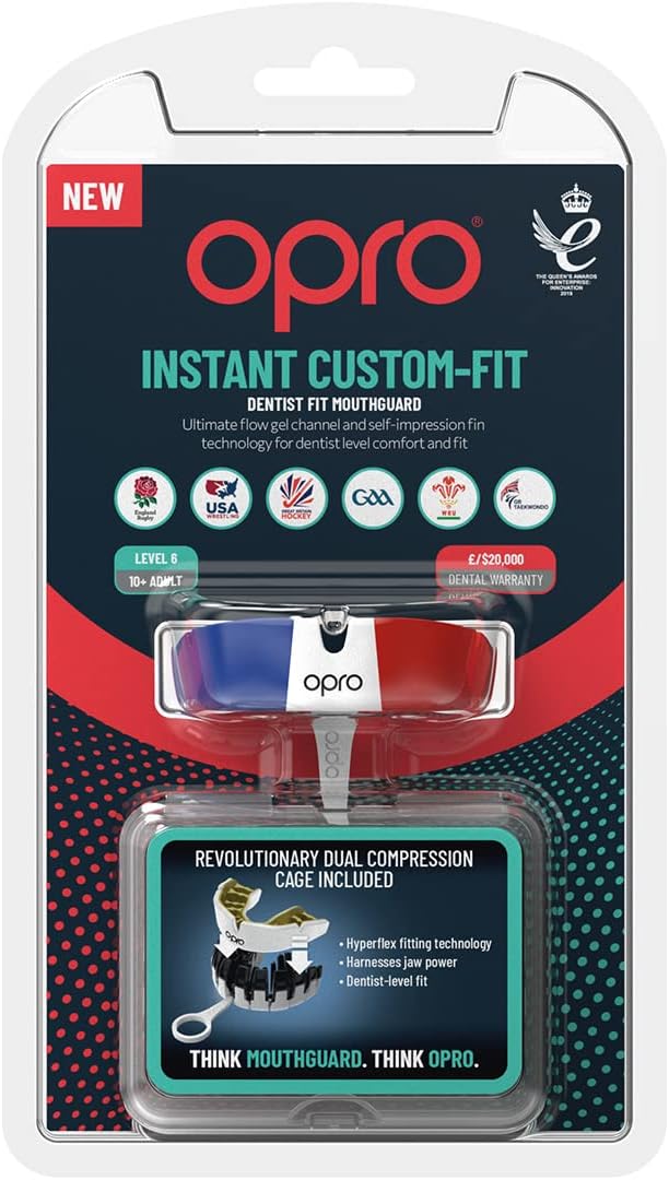 Protector bucal  boxeo marca Opro. Ajuste Instantáneo y Personalizado para adultos y niños