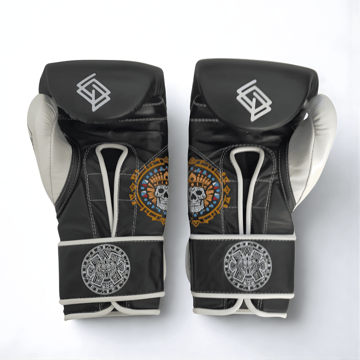 Guantes de Boxeo Azteca · 100% Piel · Fabricados en México · Negro Noche