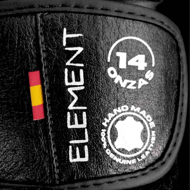 GUANTES DE BOXEO ELEMENT EN PIEL Y FORRO 100% WATERPROOF: Negro y Plateado