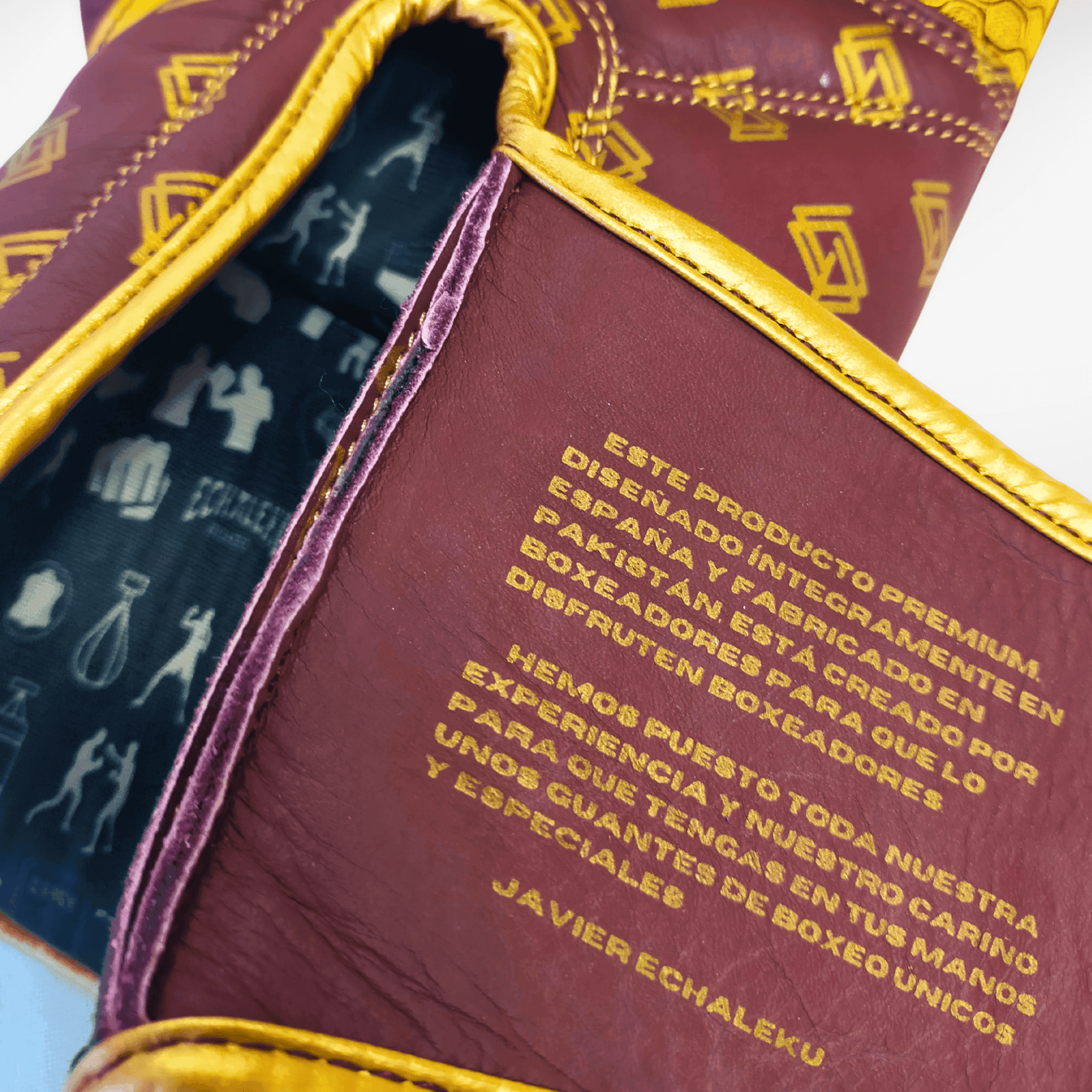 Handmix. GUANTES PREMIUM ENTRENAMIENTO BOXEO AMATEUR: Burdeos/Verde Militar + Dorado (V4.0) - Echaleku Boxeo