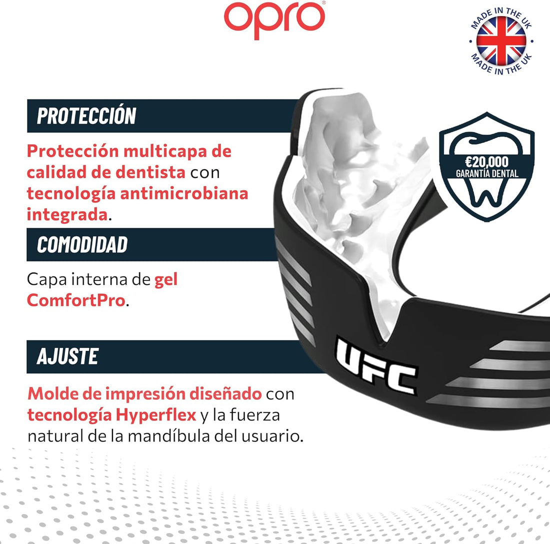 Protector bucal  boxeo marca Opro. Ajuste Instantáneo y Personalizado para adultos y niños