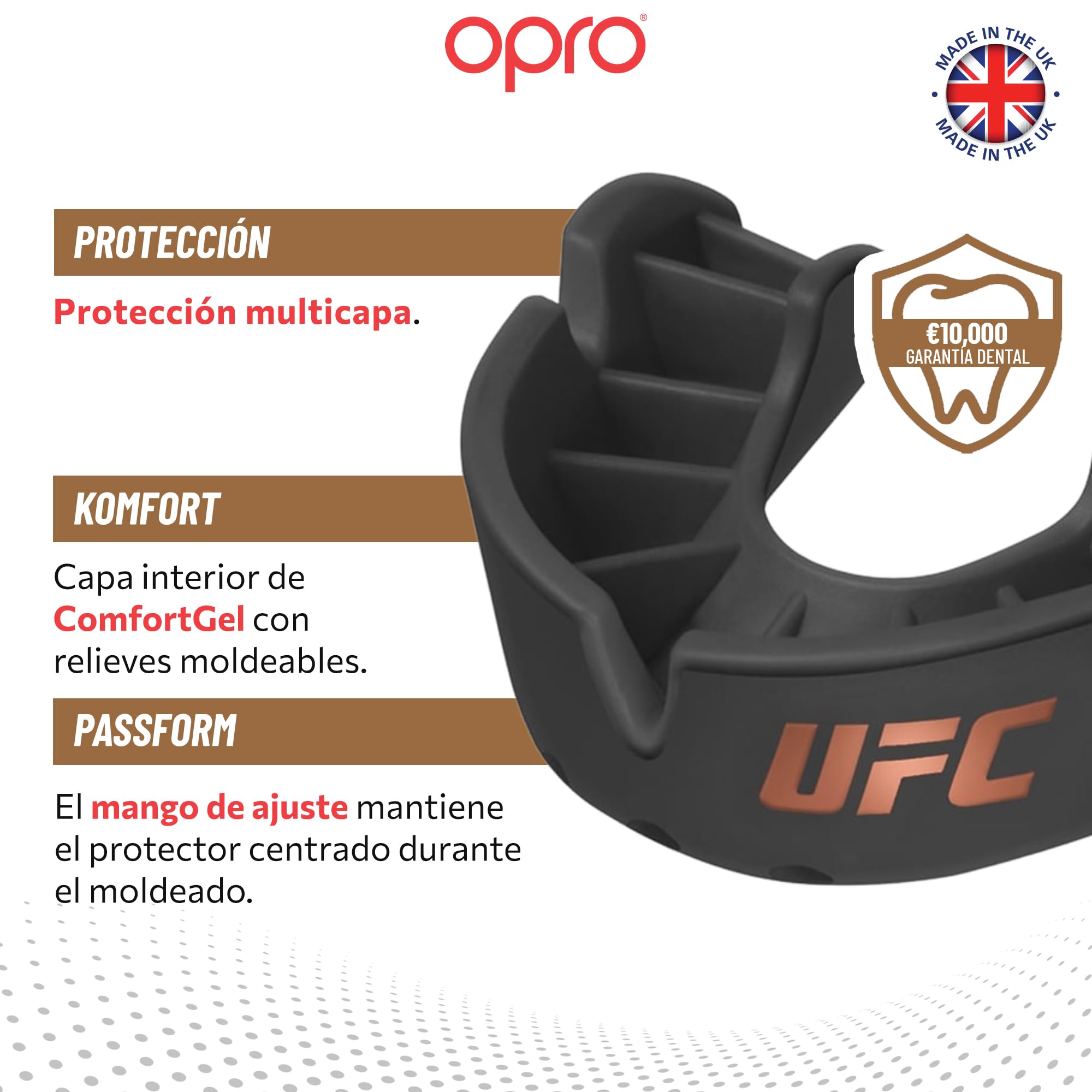 Protector bucal  boxeo marca Opro. Nivel Bronze para adultos y niños