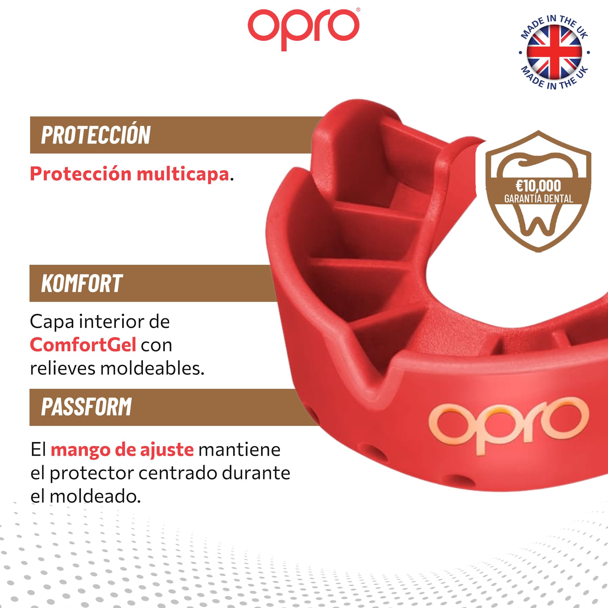 Protector bucal  boxeo marca Opro. Nivel Bronze para adultos y niños
