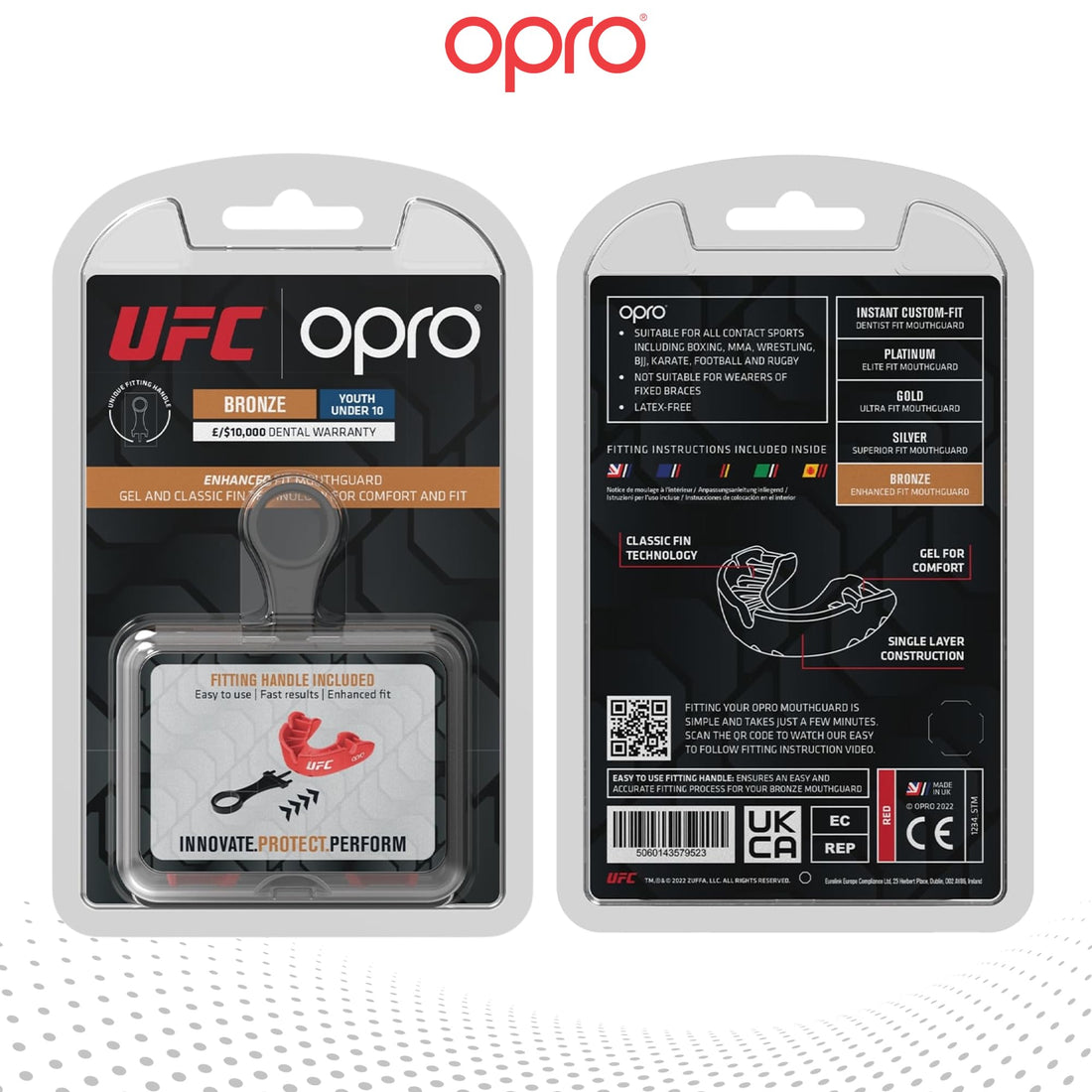 Protector bucal  boxeo marca Opro. Nivel Bronze para adultos y niños
