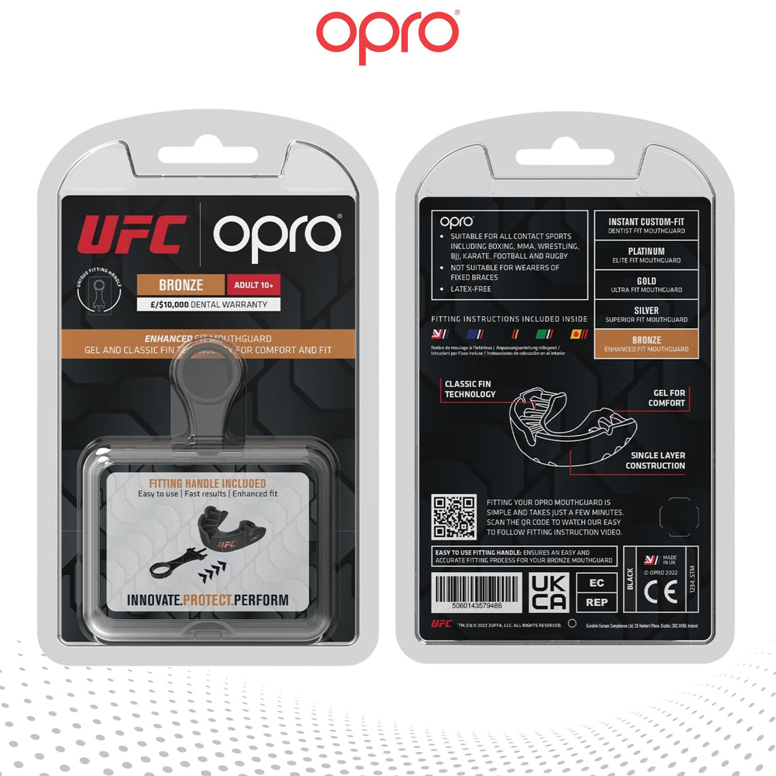 Protector bucal  boxeo marca Opro. Nivel Bronze para adultos y niños
