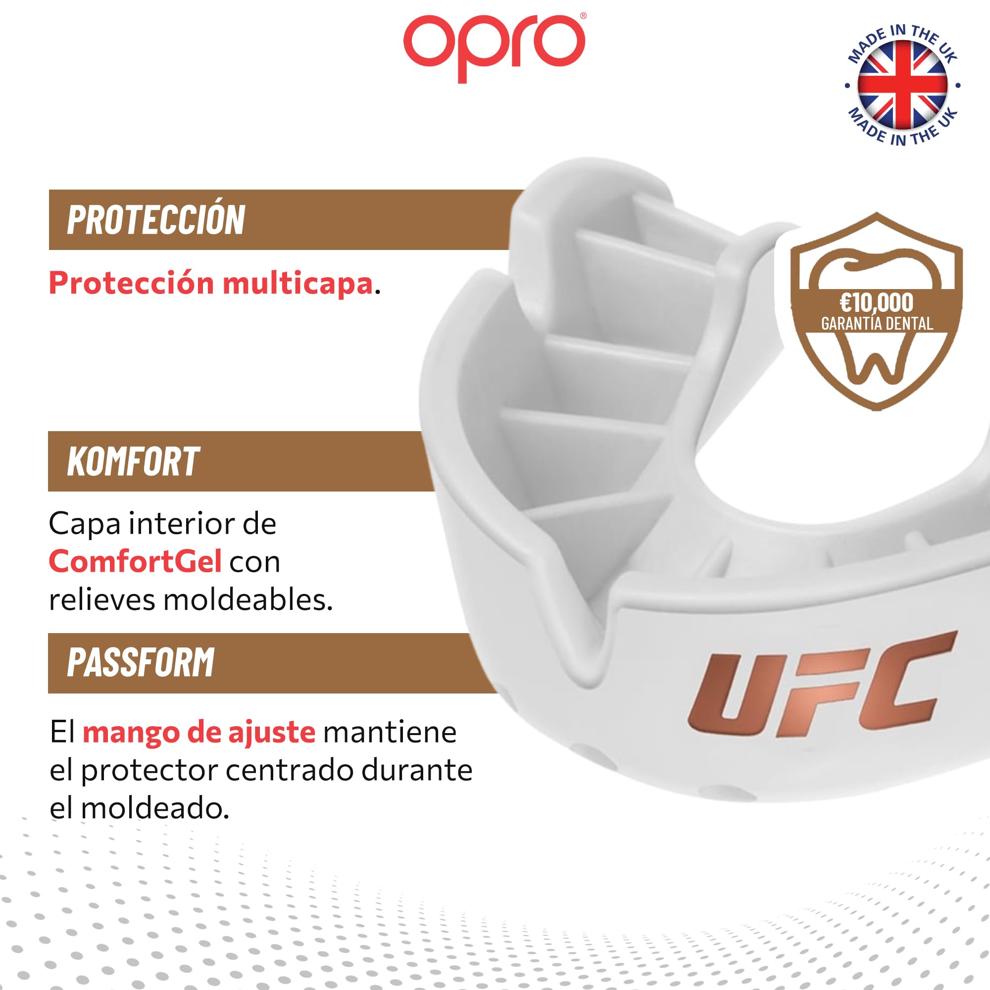 Protector bucal  boxeo marca Opro. Nivel Bronze para adultos y niños
