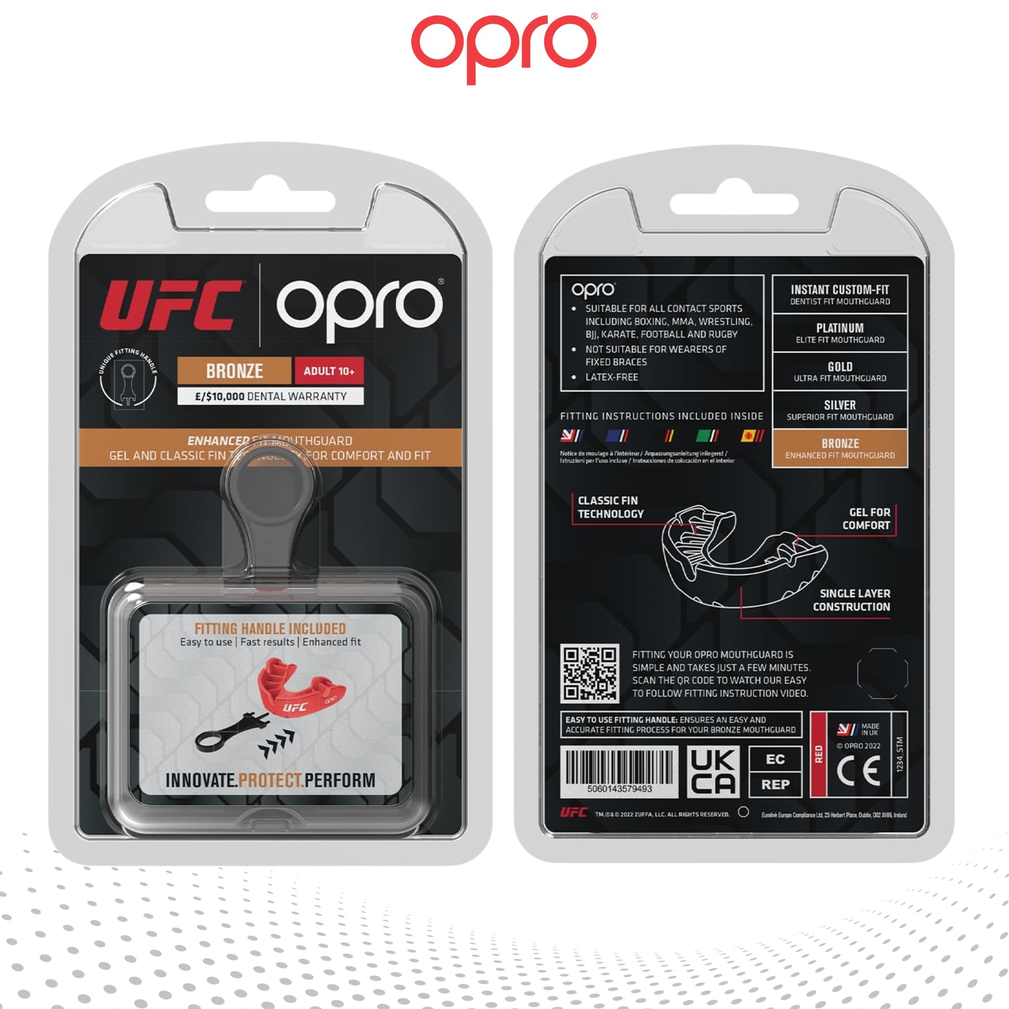 Protector bucal  boxeo marca Opro. Nivel Bronze para adultos y niños