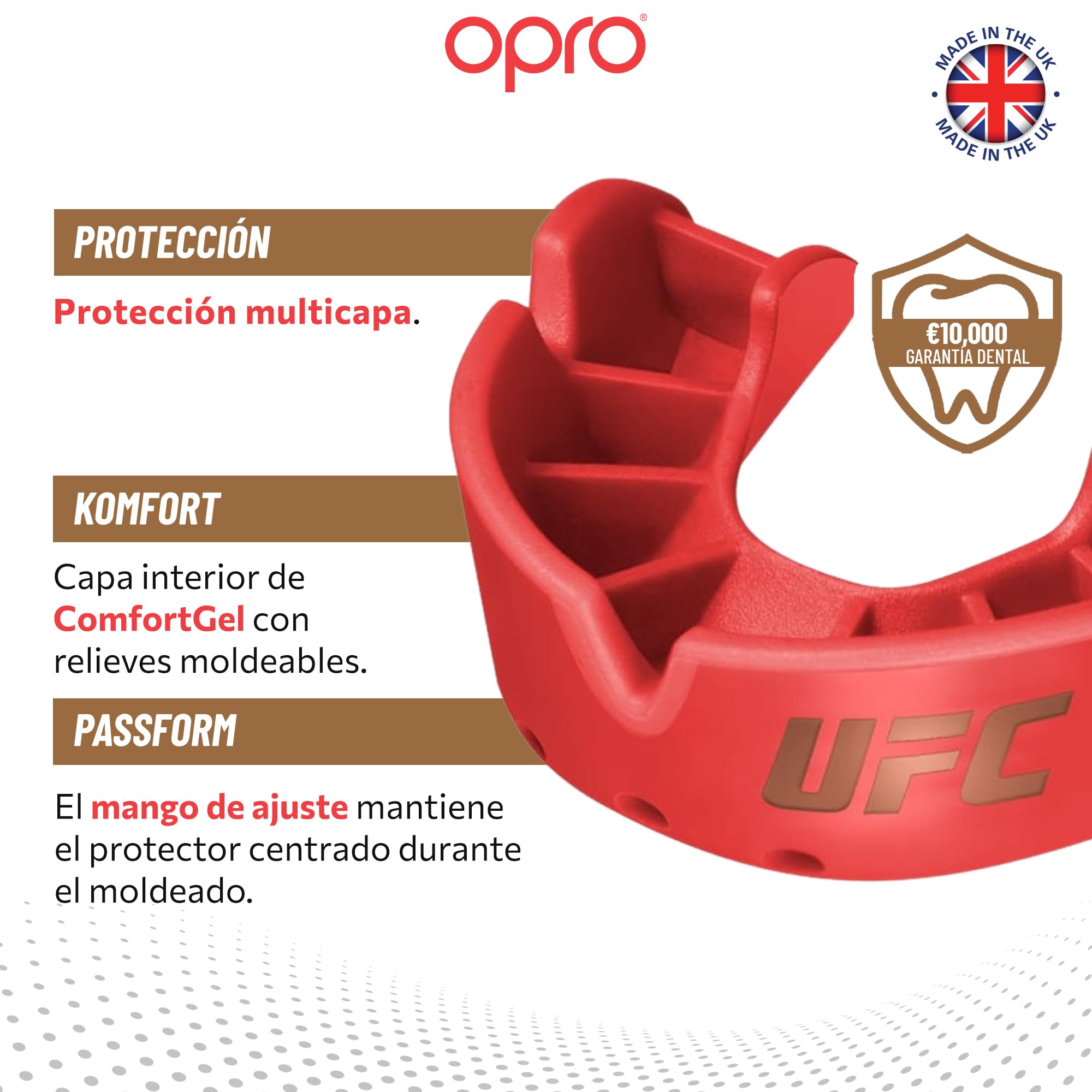 Protector bucal  boxeo marca Opro. Nivel Bronze para adultos y niños