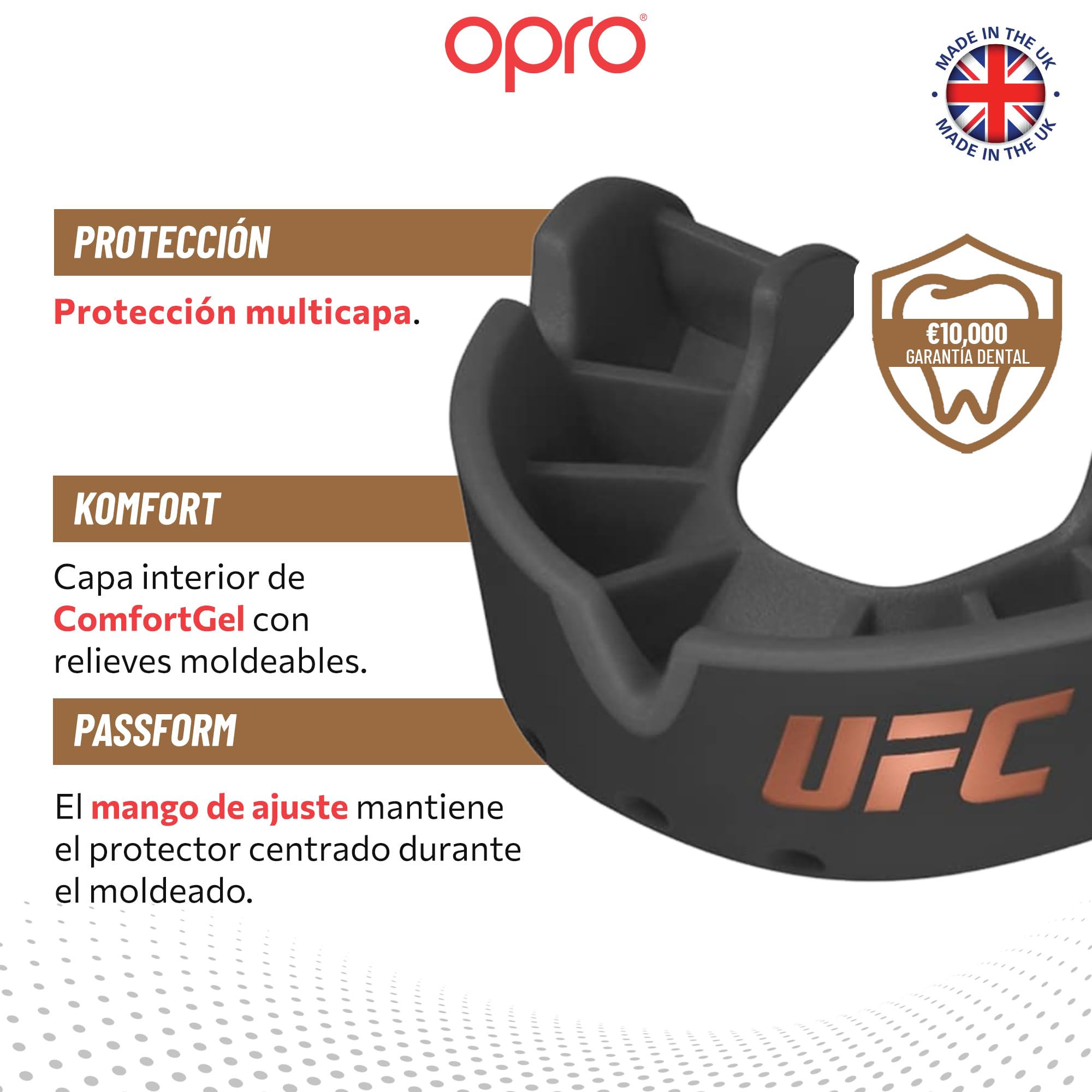 Protector bucal  boxeo marca Opro. Nivel Bronze para adultos y niños