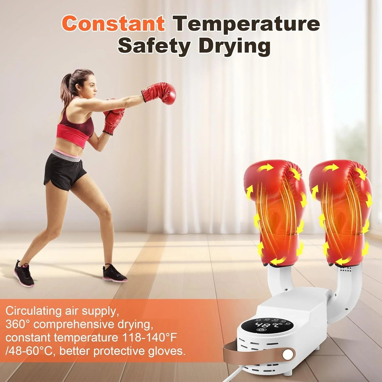 Secador de Guantes de Boxeo con Temporizador Inteligente, Diseño Plegable y Retráctil, Elimina Eficazmente los Olores - Echaleku Boxeo