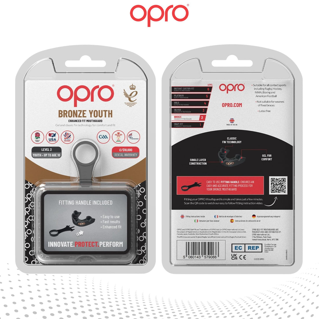 Protector bucal  boxeo marca Opro. Nivel Bronze para adultos y niños