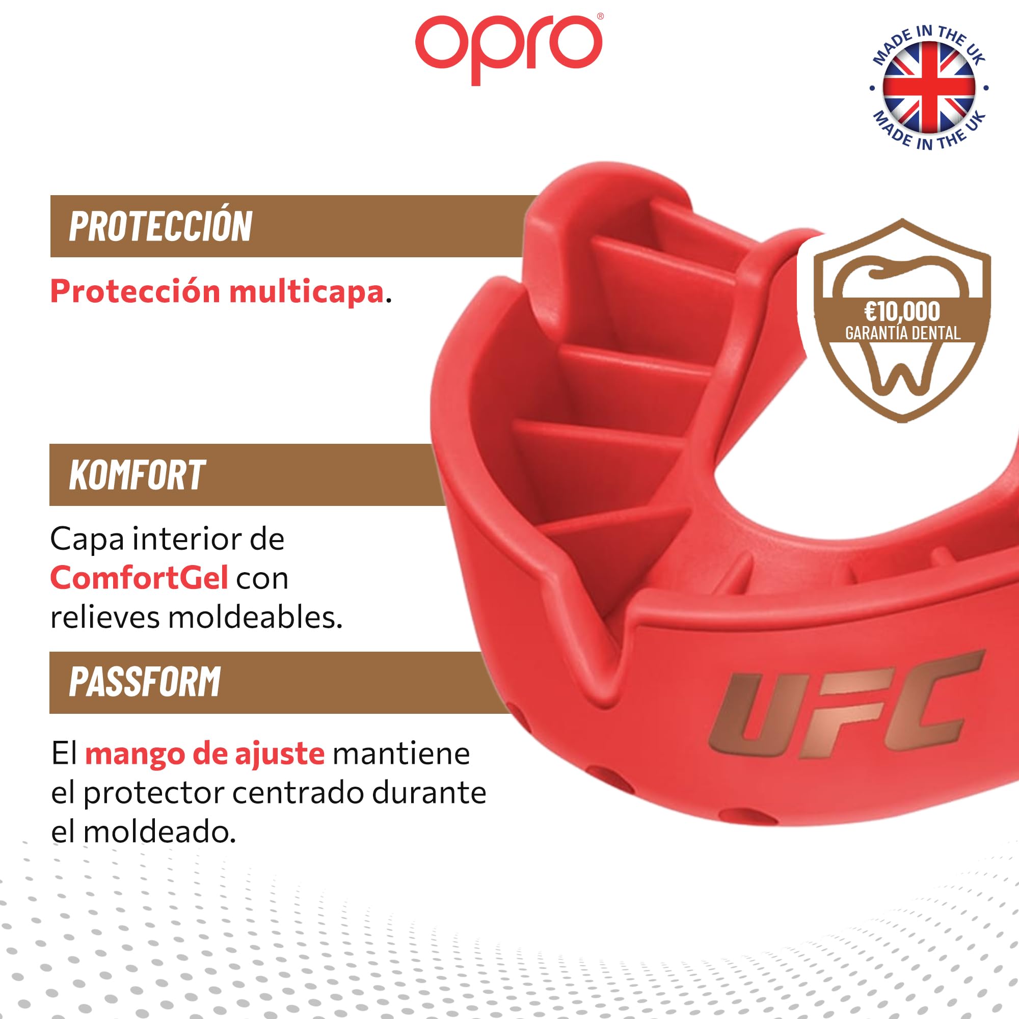 Protector bucal  boxeo marca Opro. Nivel Bronze para adultos y niños