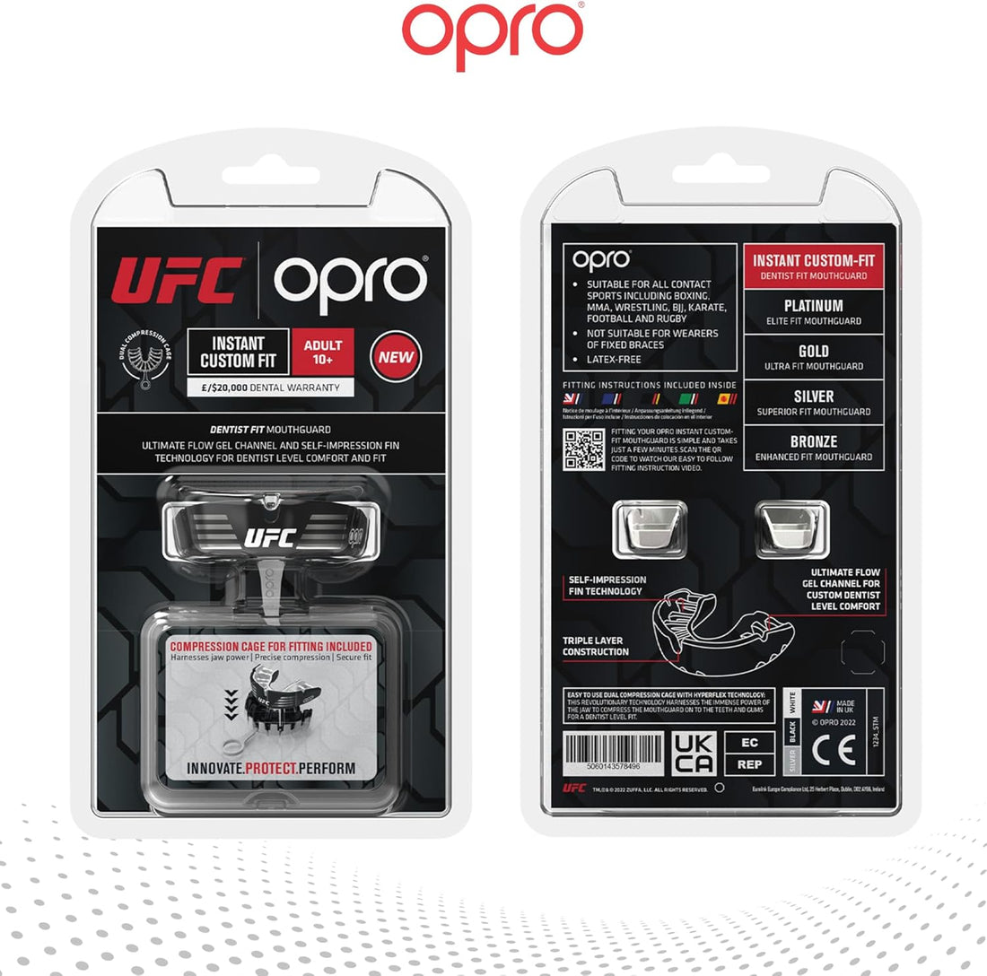 Protector bucal  boxeo marca Opro. Ajuste Instantáneo y Personalizado para adultos y niños