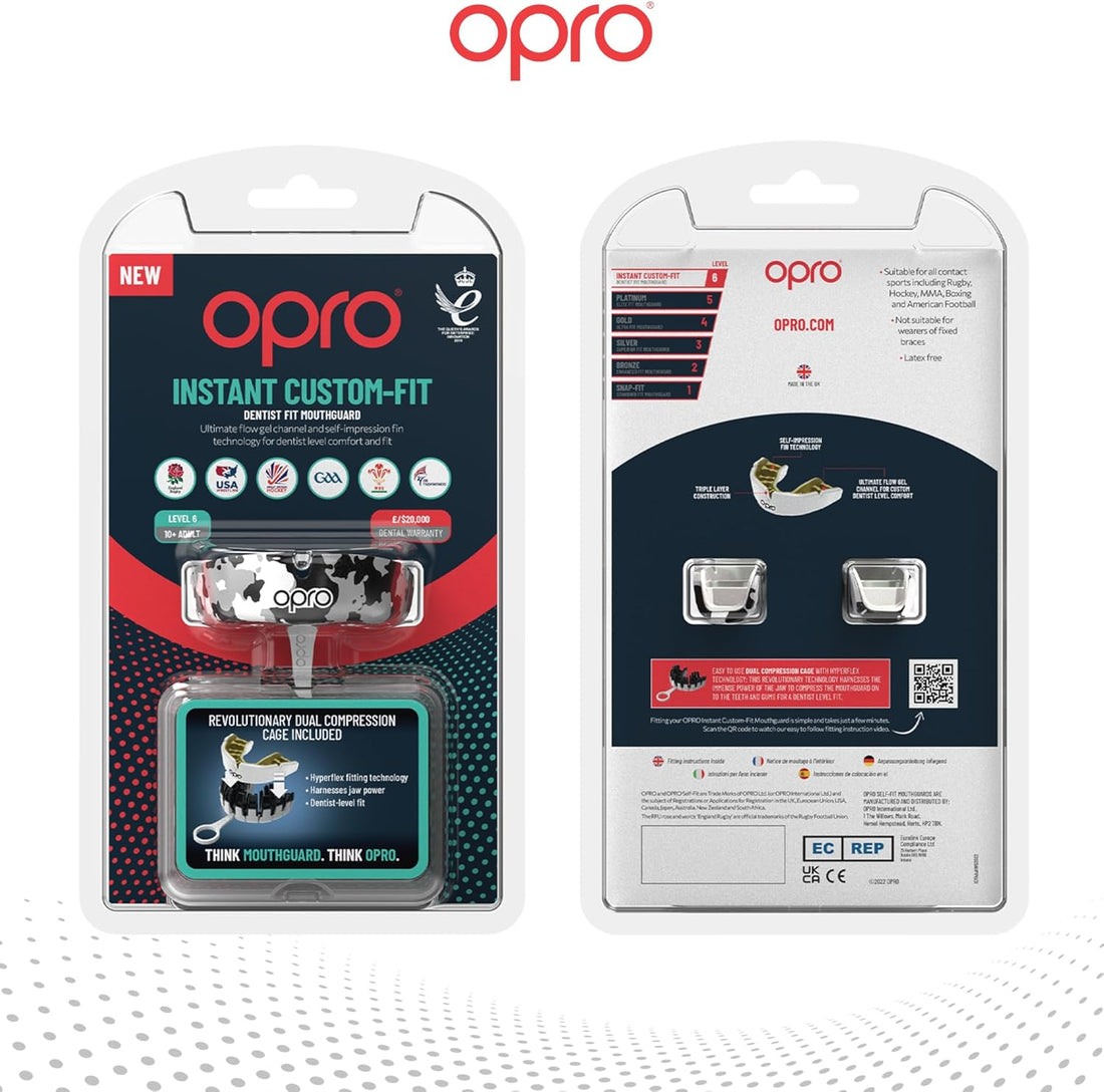 Protector bucal  boxeo marca Opro. Ajuste Instantáneo y Personalizado para adultos y niños
