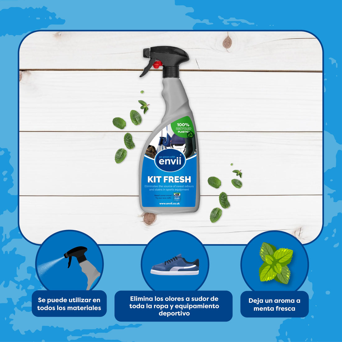 Envii Kit Fresh – Air Freshener and Enzymatic Deodorant Shoes, Boxing Gloves, Shoes and Sports Shoes – Eliminate Bad Odor Shoes… (750 ml)