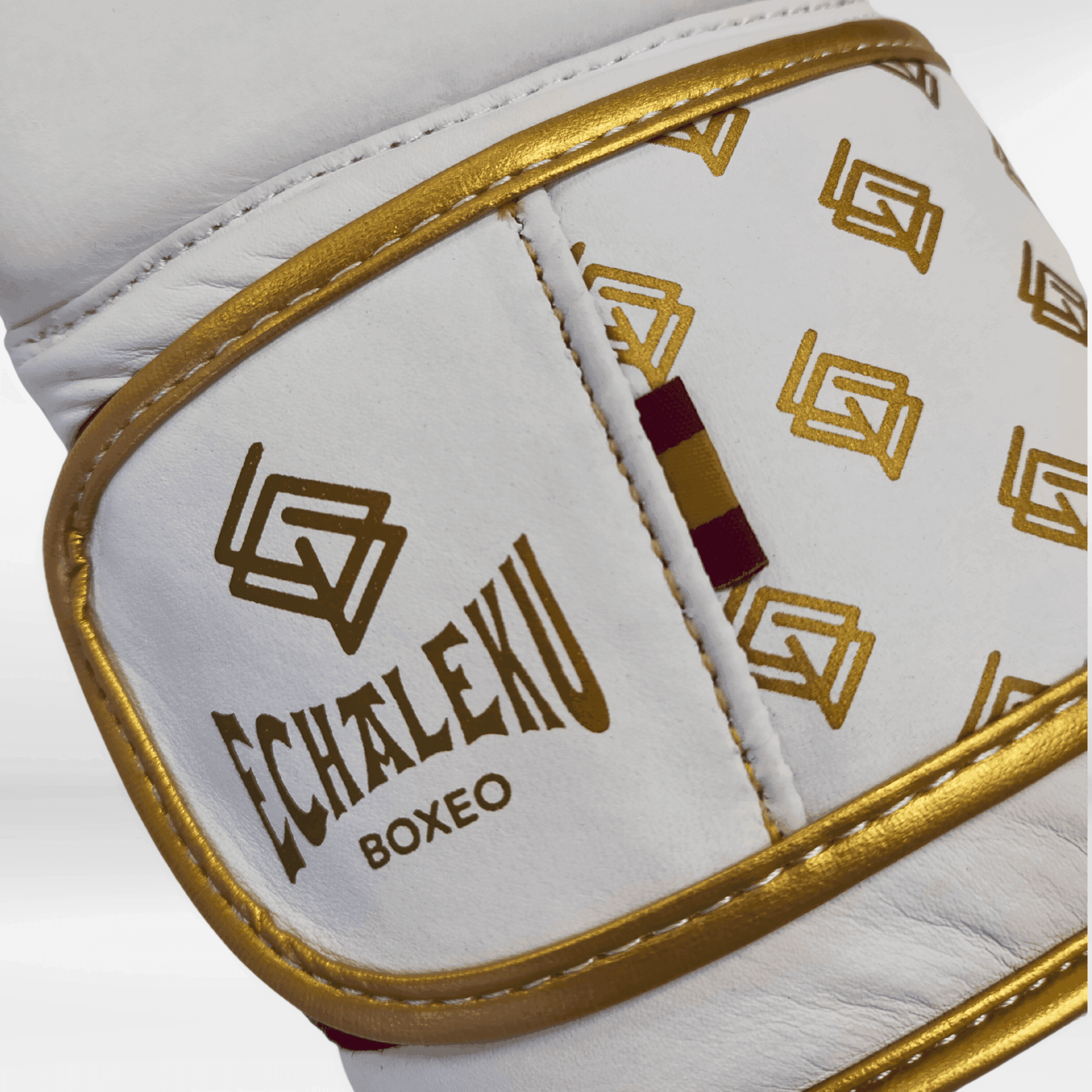 Handmix. GUANTES PREMIUM ENTRENAMIENTO BOXEO AMATEUR: Blanco/Burdeos + Dorado (V4.0) - Echaleku Boxeo