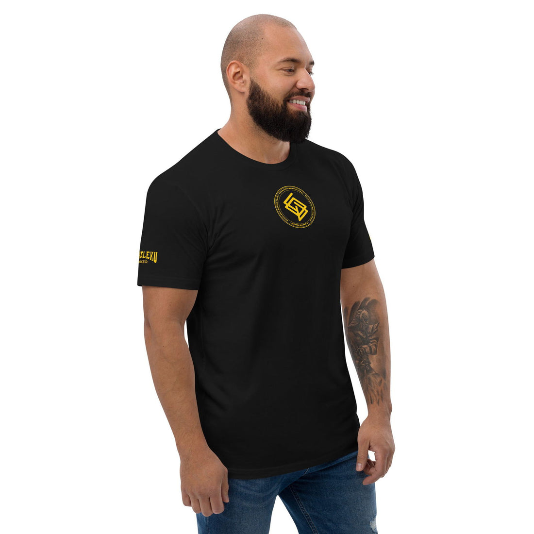 Camiseta Hombre Casual Algodón Echaleku Boxing Team Negro y Dorado - Echaleku Boxeo