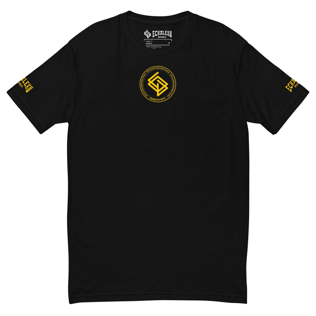 Camiseta Hombre Casual Algodón Echaleku Boxing Team Negro y Dorado - Echaleku Boxeo