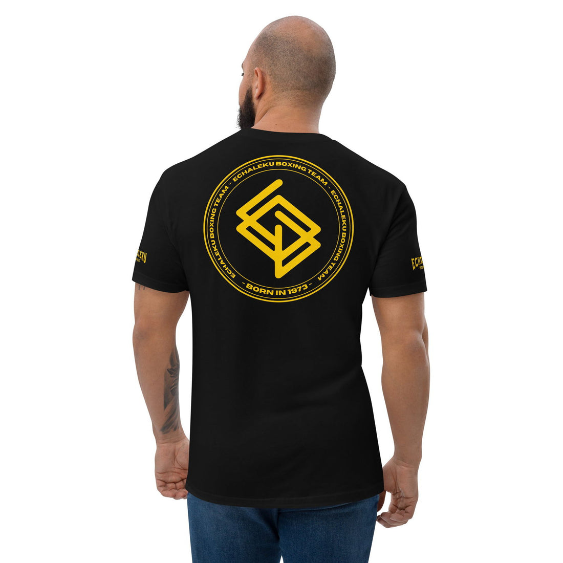 Camiseta Hombre Casual Algodón Echaleku Boxing Team Negro y Dorado - Echaleku Boxeo