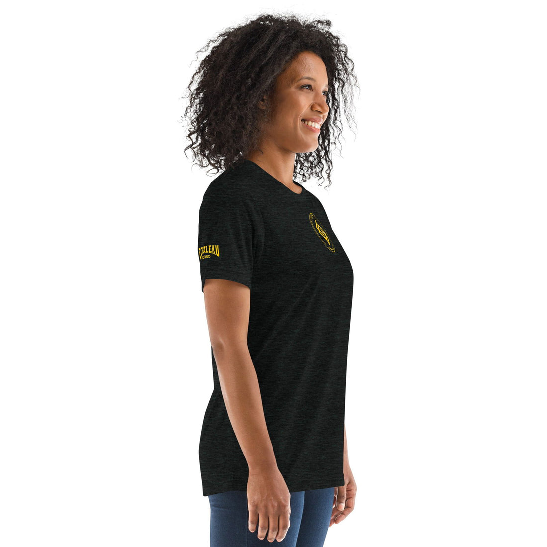 Camiseta Mujer Casual Algodón/Poliester Echaleku Boxing Team Negro y Dorado - Echaleku Boxeo