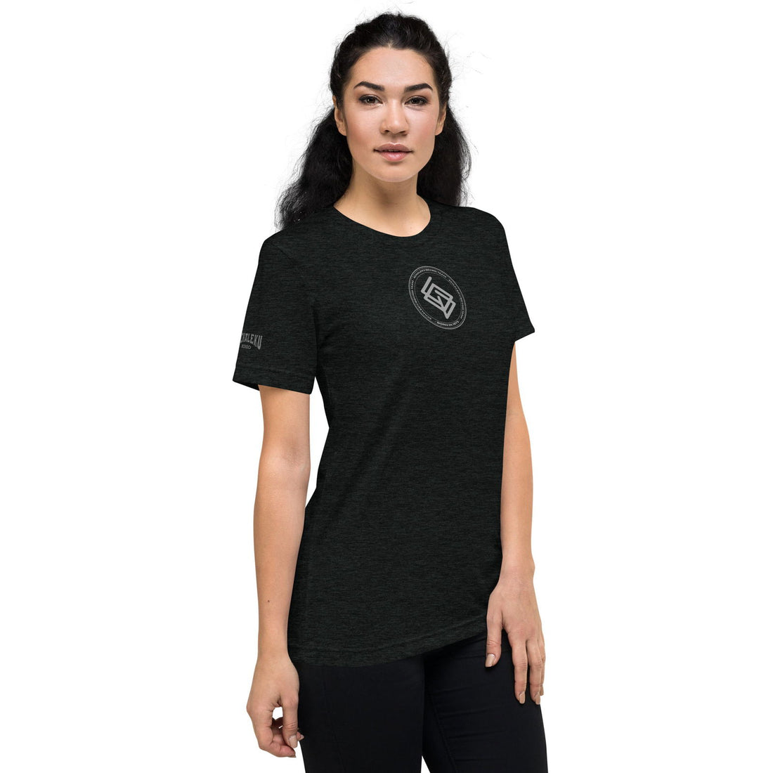 Camiseta Mujer Casual Algodón/Poliester Echaleku Boxing Team Negro y Gris - Echaleku Boxeo