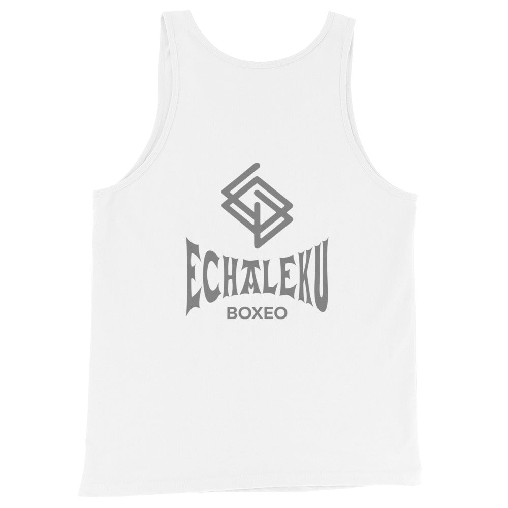 Camiseta entrenamiento HOMBRE Echaleku Boxeo Logo Blanca y Gris - Echaleku Boxeo