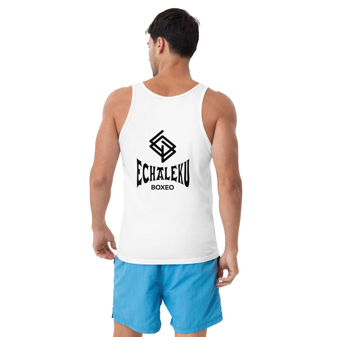 Camiseta entrenamiento HOMBRE Echaleku Boxeo Logo Blanca y Negra - Echaleku Boxeo