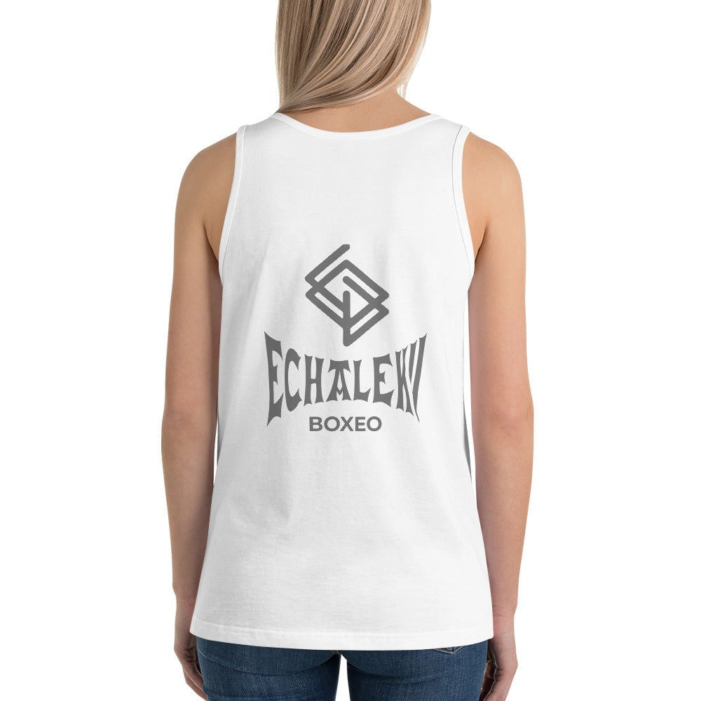 Camiseta entrenamiento MUJER Echaleku Boxeo Logo Blanca y Gris - Echaleku Boxeo