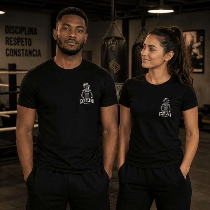 Camiseta Unisex Básica Indio mexicano boxeador. 100% Algodón