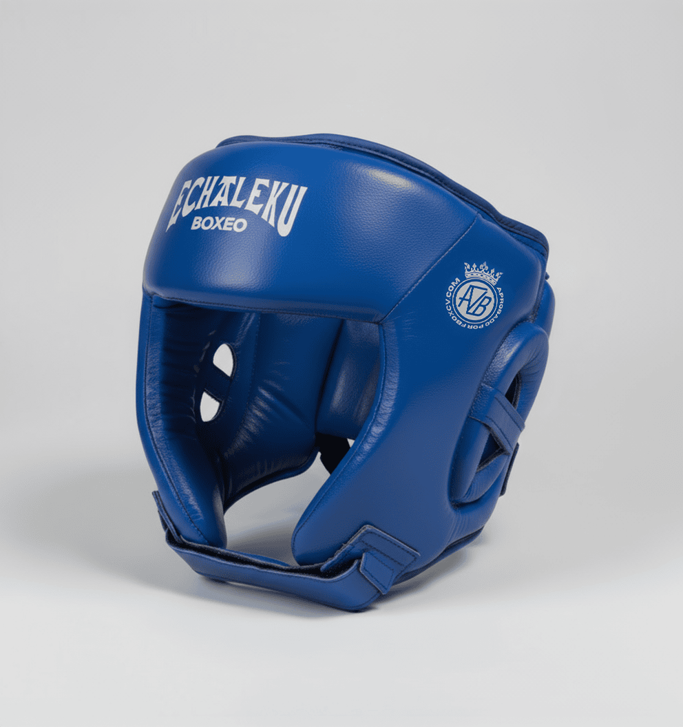 Casco Boxeo Piel Competición Amateur Azul. PREVENTA EXCLUSIVA ENTREGA EN ENERO 2026