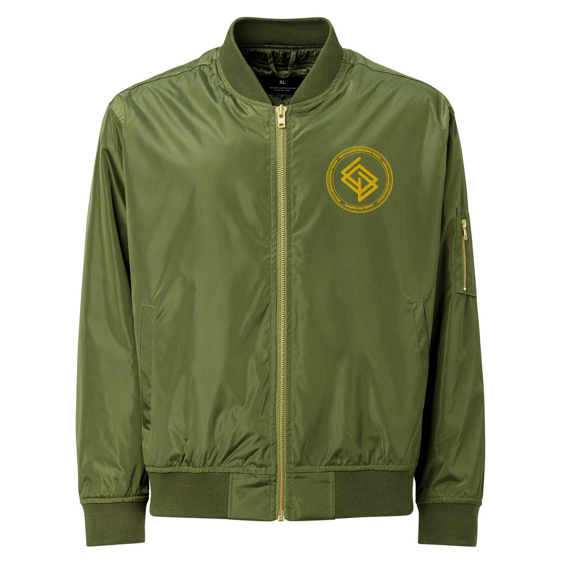 Chaqueta Bomber bordada HOMBRE Casual Echaleku Boxing Team Militar y Dorado - Echaleku Boxeo