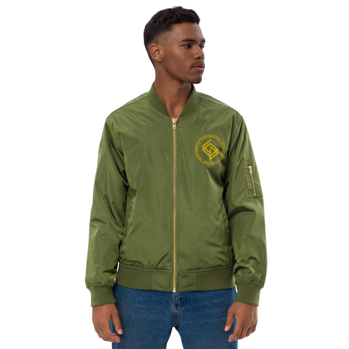 Chaqueta Bomber bordada HOMBRE Casual Echaleku Boxing Team Militar y Dorado - Echaleku Boxeo