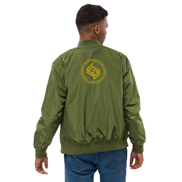 Chaqueta Bomber bordada HOMBRE Casual Echaleku Boxing Team Militar y Dorado - Echaleku Boxeo