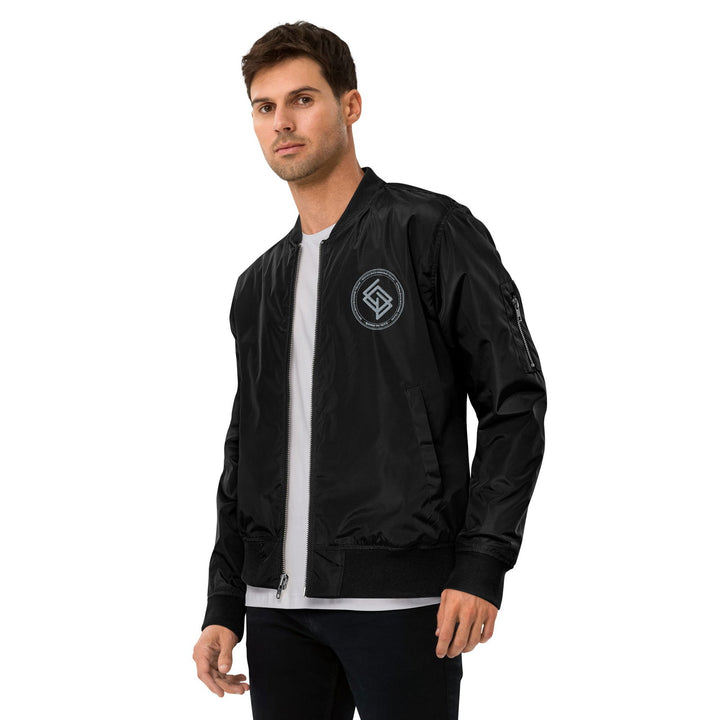 Chaqueta Bomber bordada HOMBRE Casual Echaleku Boxing Team Negro y Gris - Echaleku Boxeo