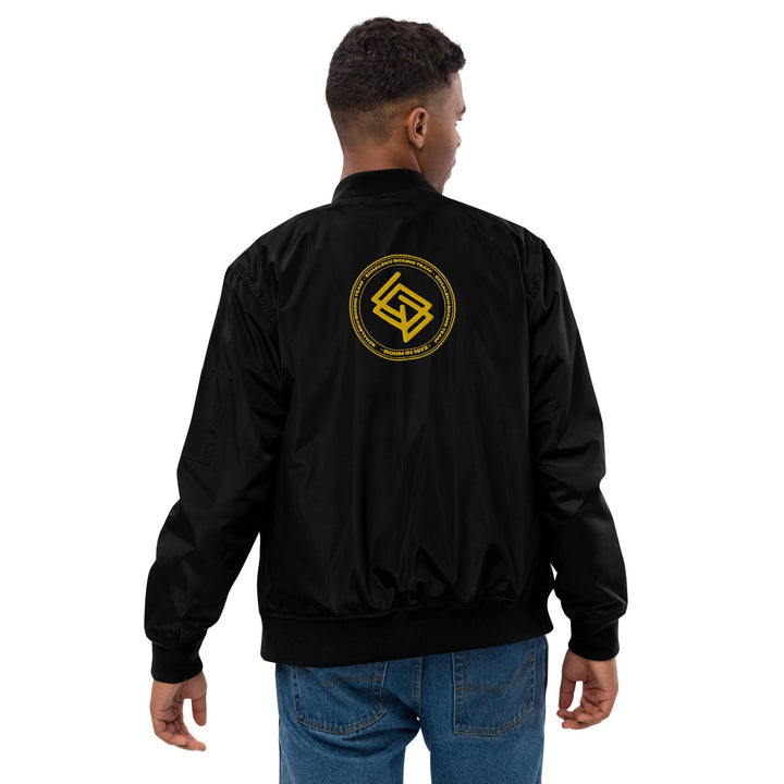 Chaqueta Bomber bordada Hombre Casual Echaleku Boxing Team Negro y Dorado - Echaleku Boxeo