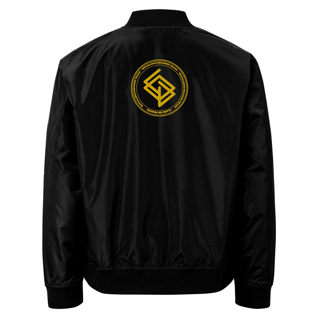 Chaqueta Bomber bordada Hombre Casual Echaleku Boxing Team Negro y Dorado - Echaleku Boxeo