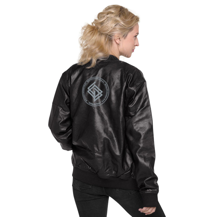 Chaqueta Bomber piel sintética MUJER bordada Echaleku Boxing Team Negro y Gris - Echaleku Boxeo